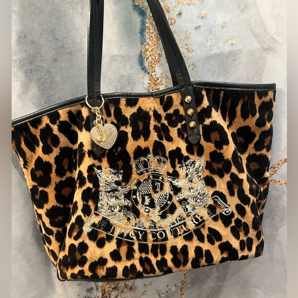 Juicy Couture Pammy Leopard Velour Bag